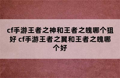 cf手游王者之神和王者之魄哪个狙好 cf手游王者之翼和王者之魄哪个好